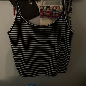 black and white striped tank top/crop top